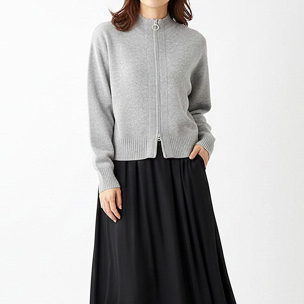 カシミヤ ジップ使い ニットブルゾン 通販 - ディノス