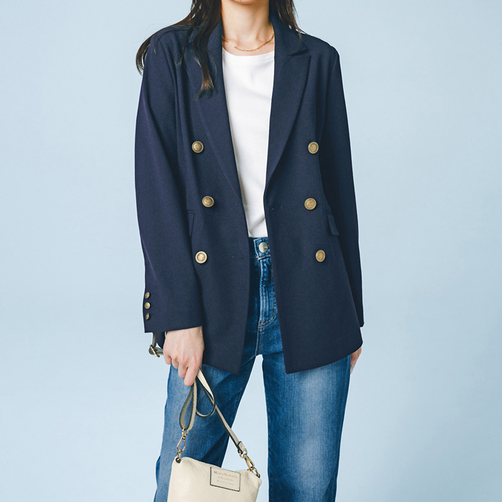 ストレッチ素材 ダブルボタン ジャケット ジャケット ファッション PC6045