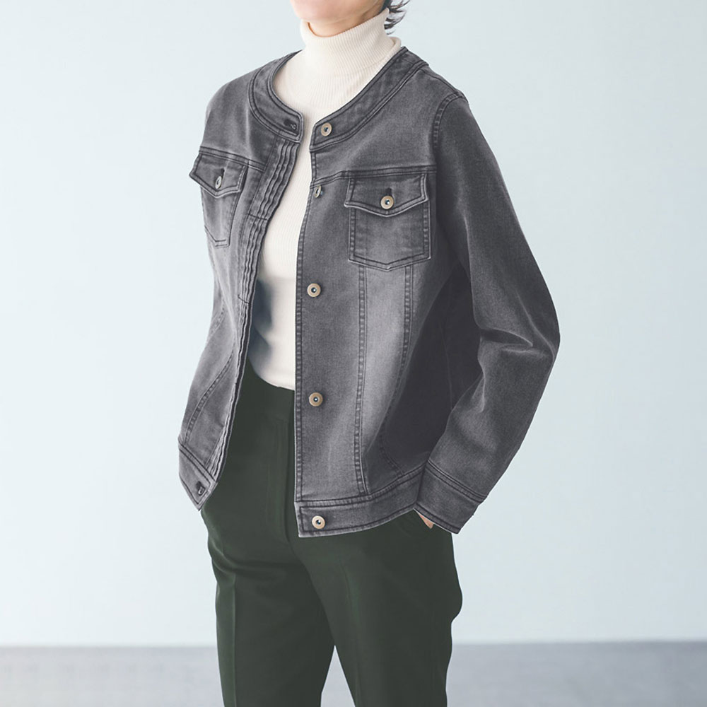 Spoom Holiday/スプームホリデイ ジャージーデニム ジャケット ジャケット ファッション PC6117