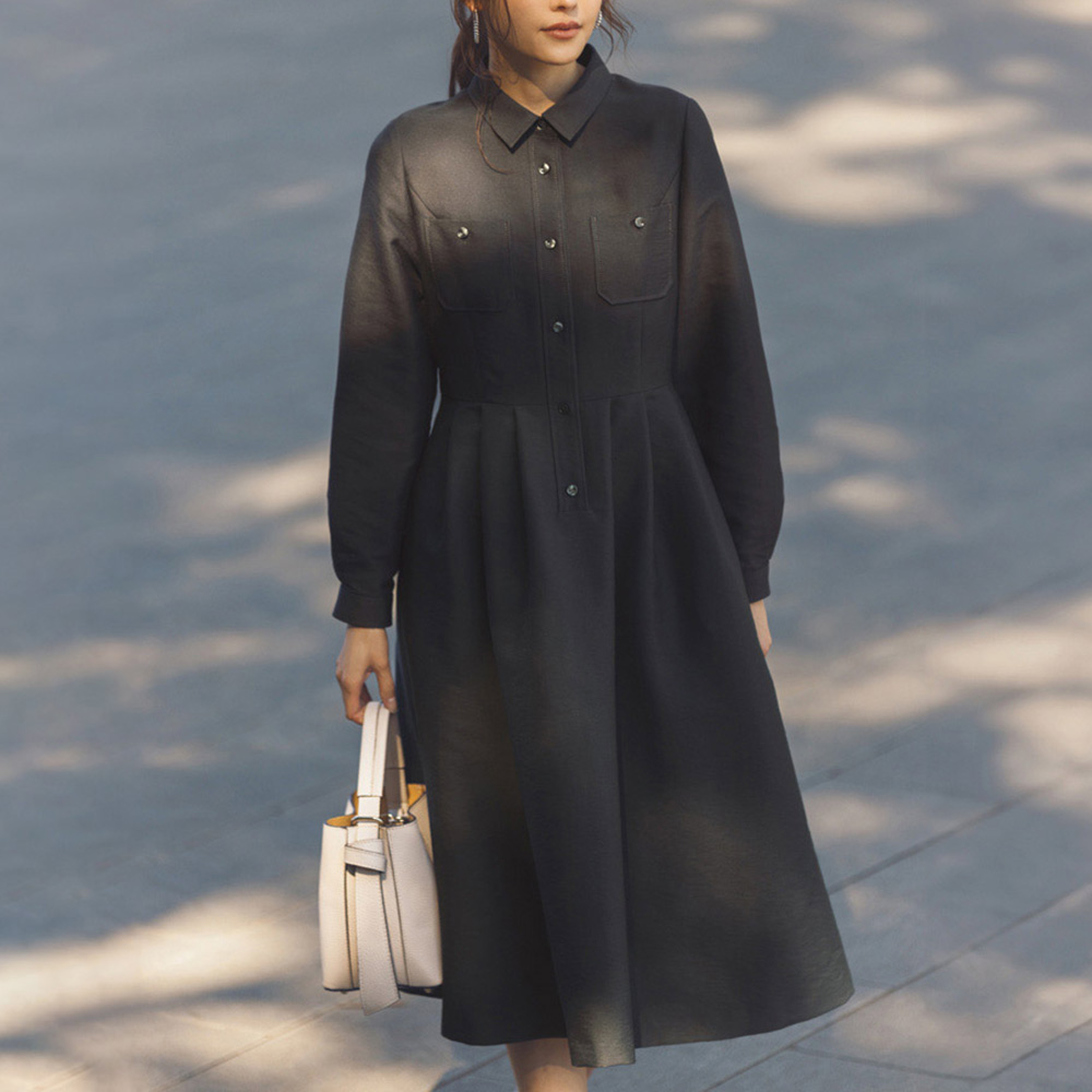 タックデザイン フォルム シャツワンピース シャツ ブラウス PC6126