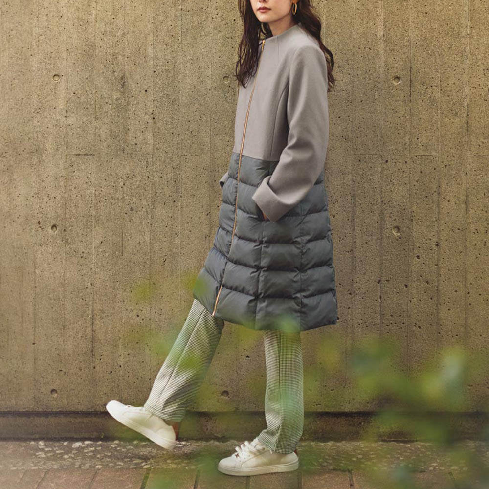 ウール×ダウン 切り替えデザイン コート コート ファッション PC6146