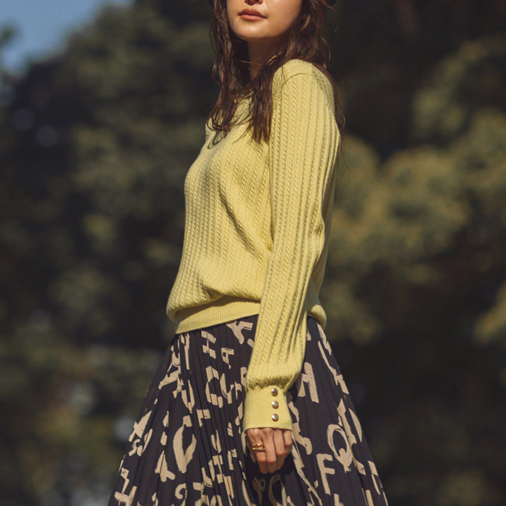 細ケーブル ニットプルオーバー UV対策ウェア UV 紫外線対策 PC6148