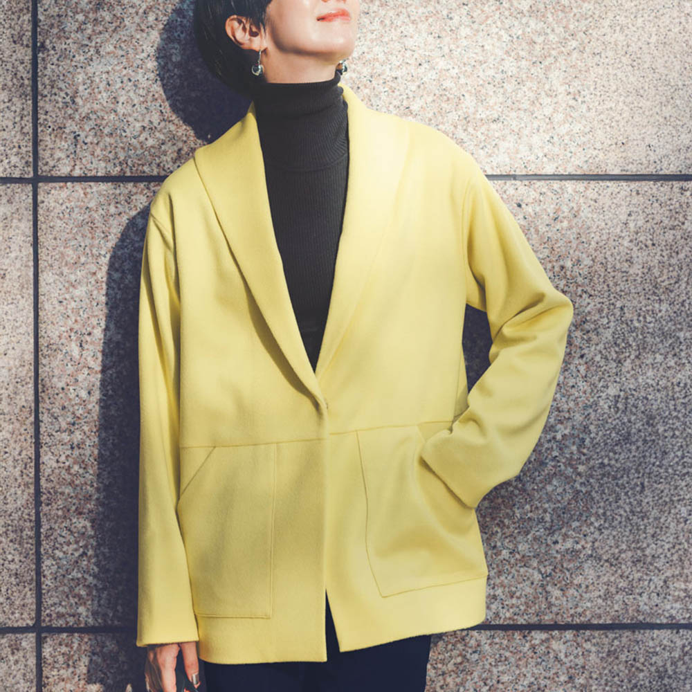 ウールカシミヤ ショールカラージャケットコート ジャケット PC6222