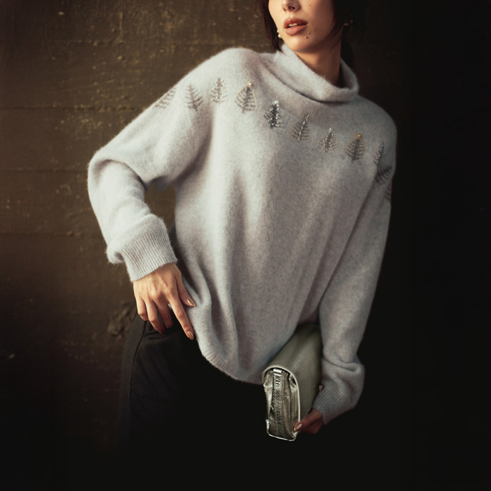 ツリービジュー使い ヘアリーニットプルオーバー ニットセーター ニット セーター PC6223