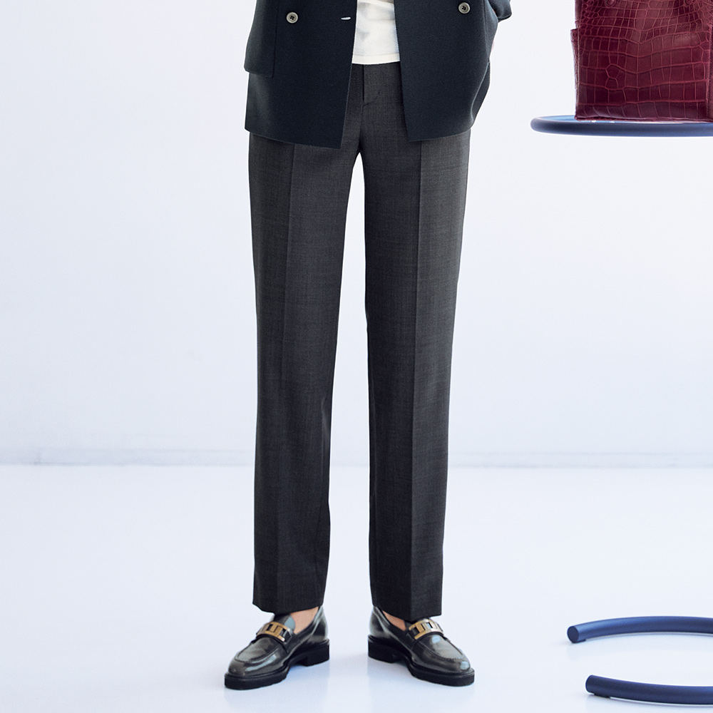 ウール混 バーズアイ テーパードパンツ テーパードパンツ パンツ PC6228
