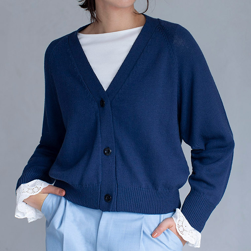 イタリア糸 強撚ウール ニットカーディガン ニット セーター ファッション PC6253