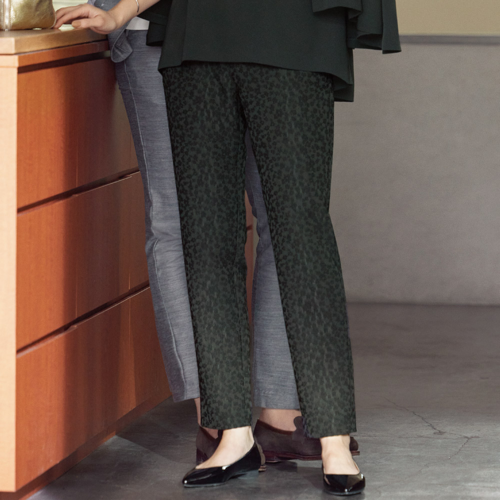 フラワー ジャカード プルオンパンツ パンツ ファッション PC6277