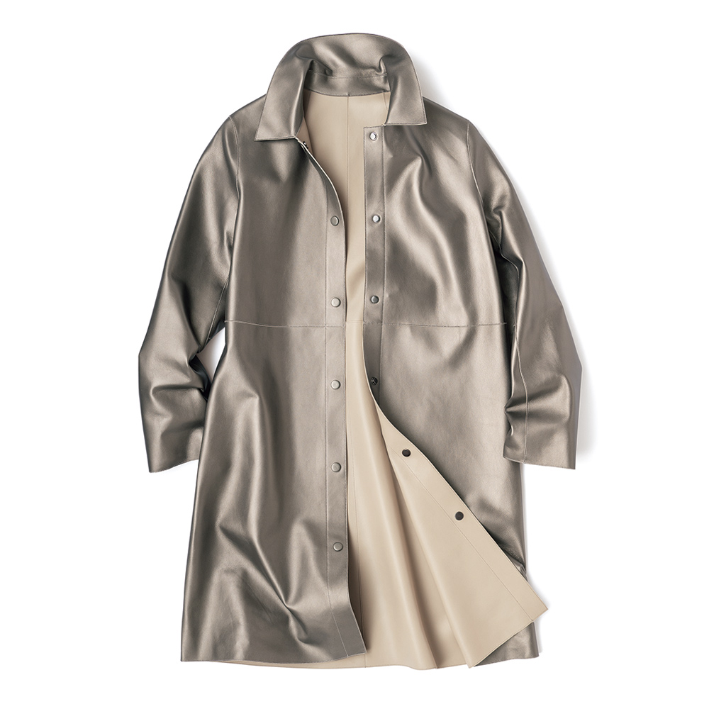 ダブルフェイスラムレザー リバーシブルコート コート ファッション PC6390