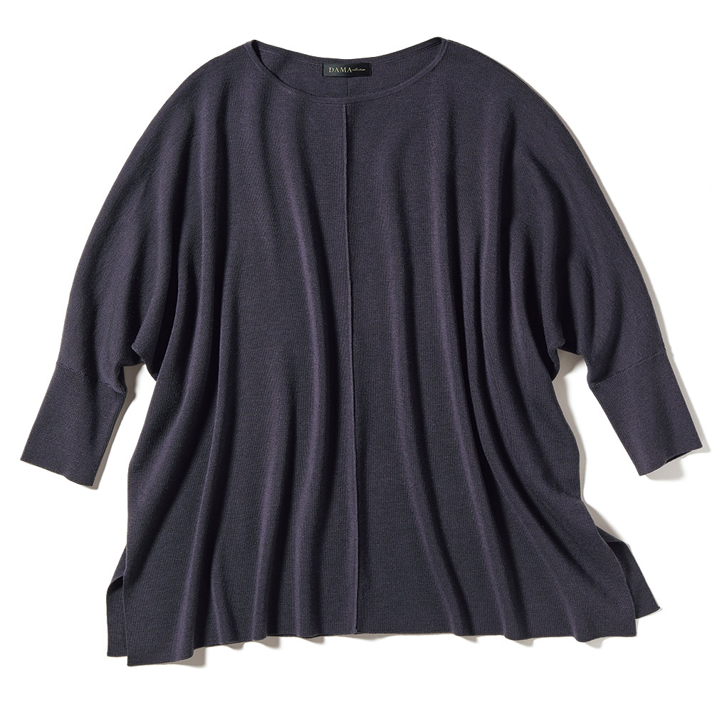 梳毛ウール総針 スクエアフォルム プルオーバー ニットセーター ニット セーター PC6398