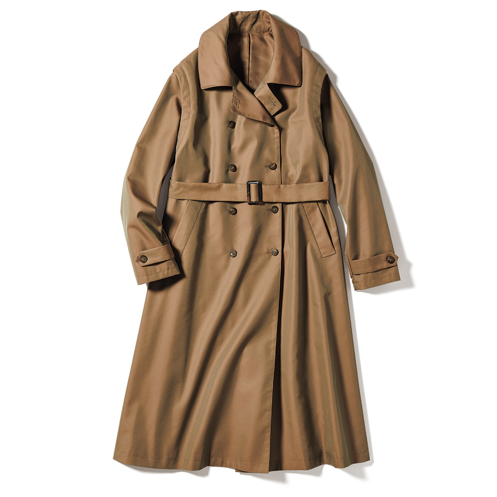 2WAYデザイン はっ水 シャンブレーツイル トレンチコート ジャケット ファッション PC6444