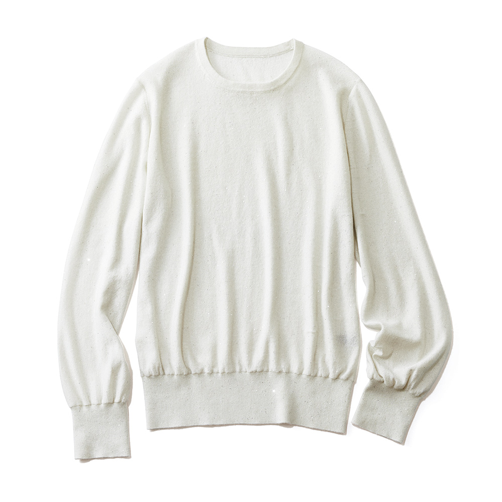 カシミヤ混 スパンコール プルオーバー ニットセーター ニット セーター PC6482