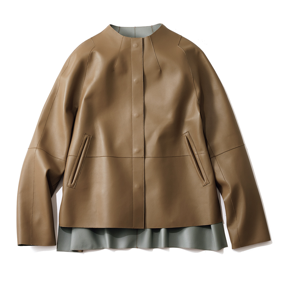 ダブルフェイス ラムレザー リバーシブル ブルゾン ジャケット ファッション PC6483