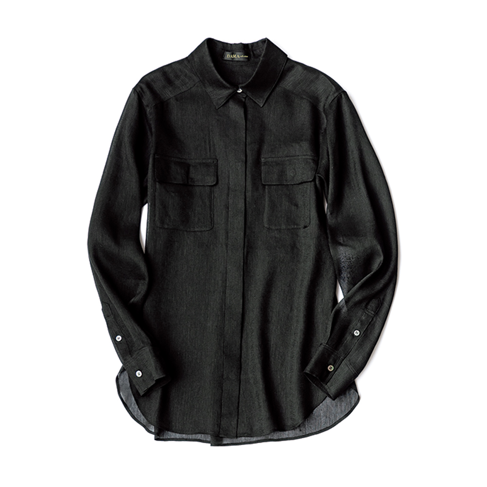 リネンシルクボイル シアーシャツ シャツ ブラウス ファッション PC6490