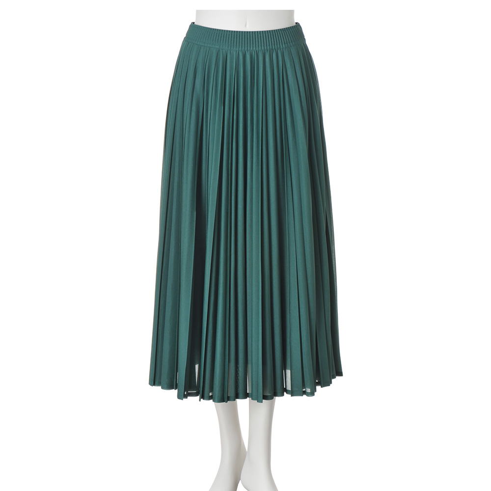 オーガンザ風ニット プリーツロングスカート スカート ファッション PC6543