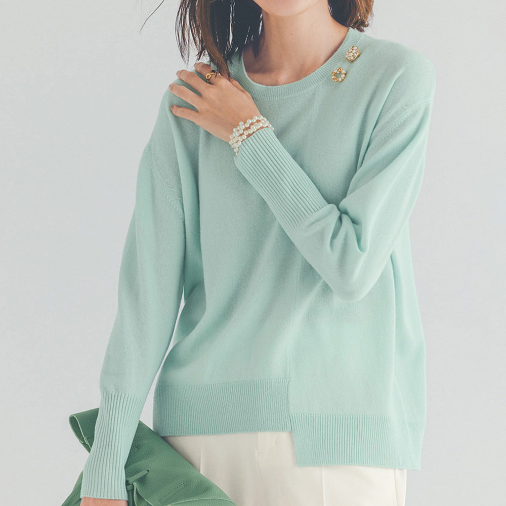 ウールカシミヤ アシンメトリー プルオーバー ニットセーター ニット セーター PC6320