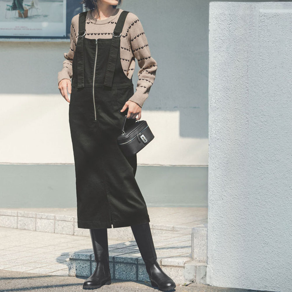 リプリーブ（R）糸使用デニム ジャンパースカート サステナブル PC6323