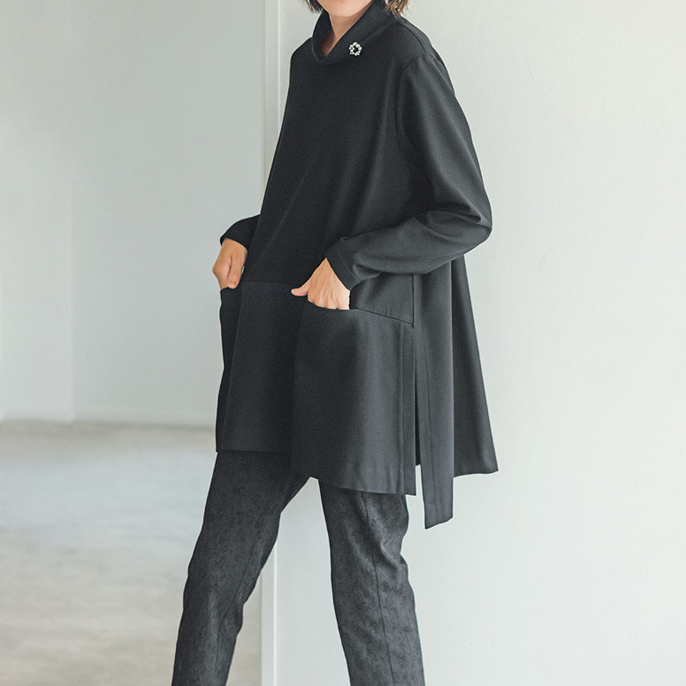 吸湿発熱素材 裏起毛 ジャージー チュニック 長袖 七分袖チュニック チュニック PC6329