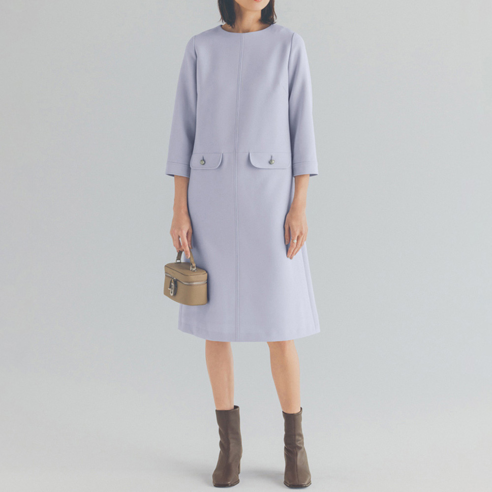 ストレッチダブルクロス サックワンピース ワンピース ファッション PC6357