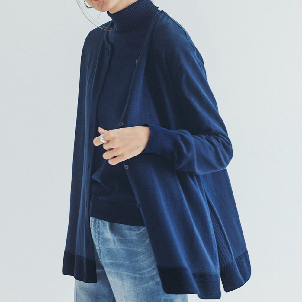 UVカット帯電防止ニット フレア ロングカーディガン（日本製） UV 紫外線対策 美容 健康 PC6361