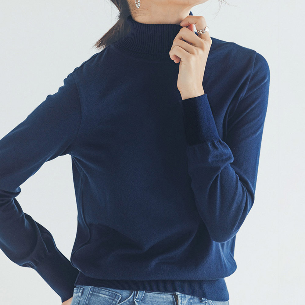 UVカット帯電防止ニット タートルネック プルオーバー(日本製) ニット セーター ファッション PC6362