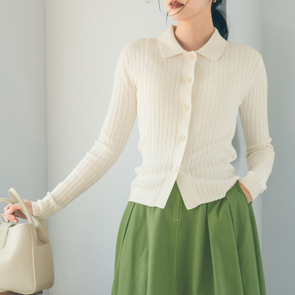 コットンカシミヤ 襟つきニットプルオーバー 通販 - ディノス