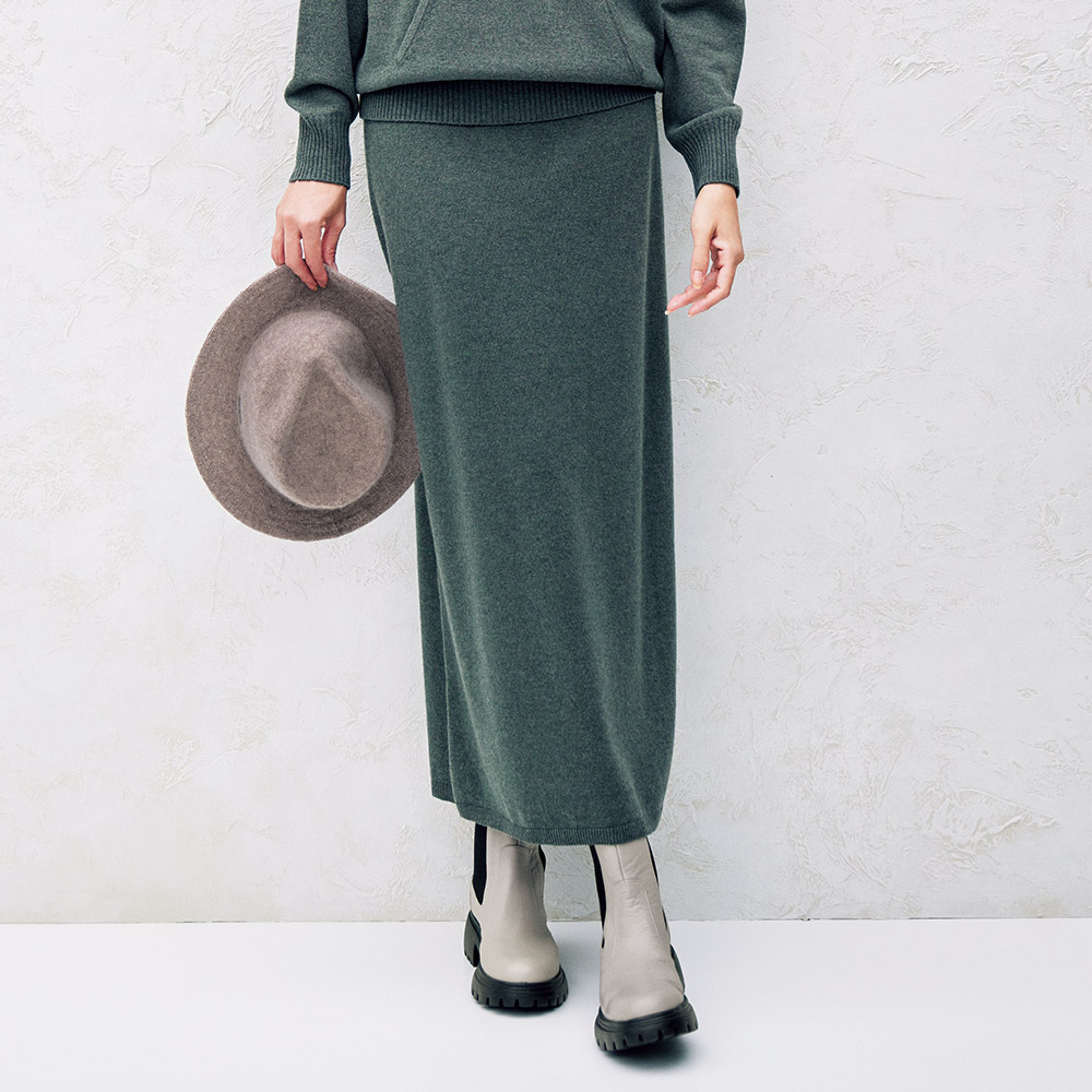 エクストラファイン ラムズウールニット スカート スカート ファッション PC6431