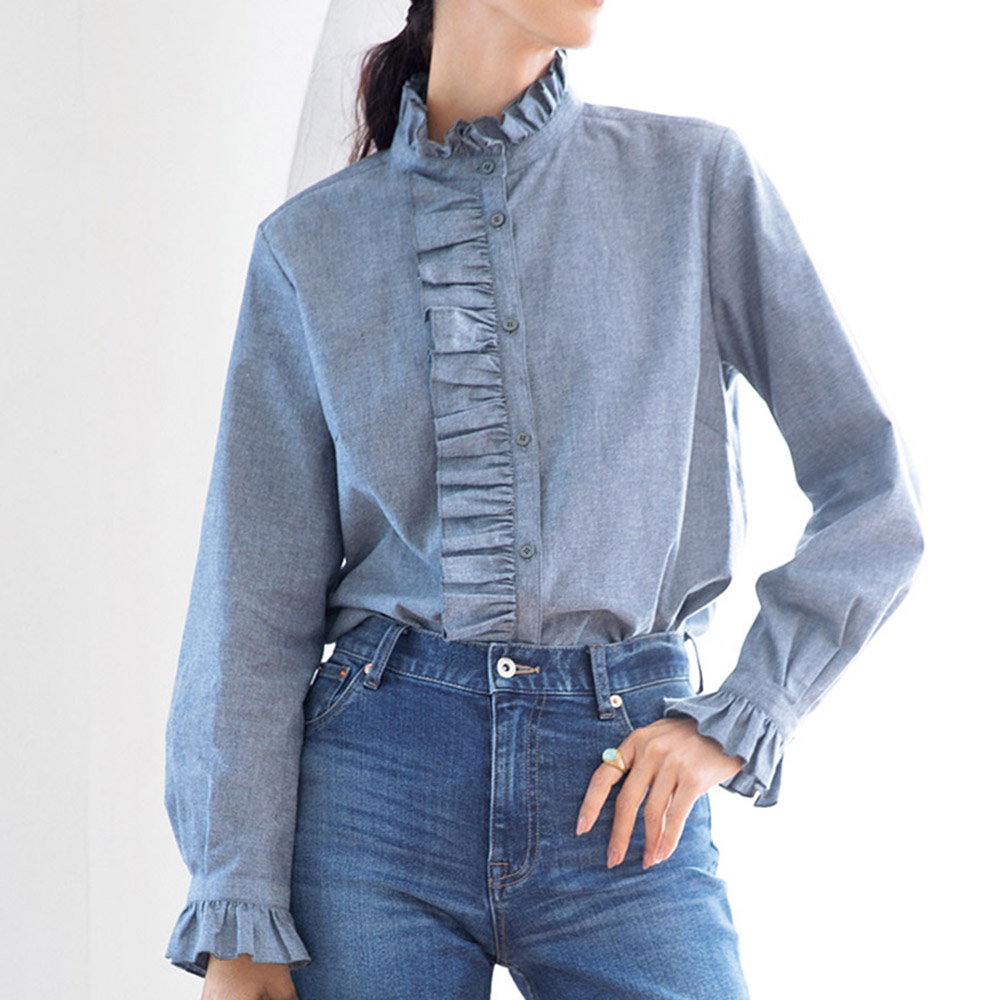 ダンガリー フリルブラウス 通販 - ディノス