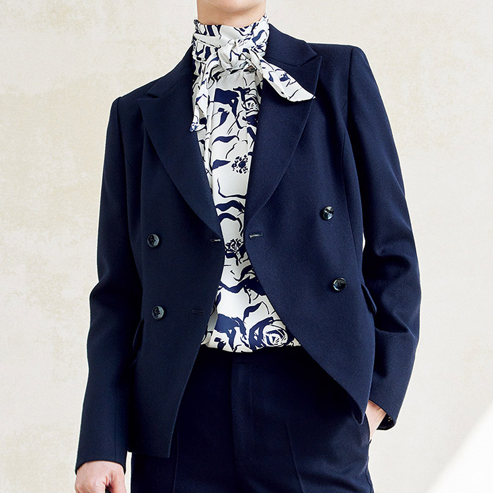 ウールクレープ ダブルブレスト ジャケット ジャケット ファッション PC6451