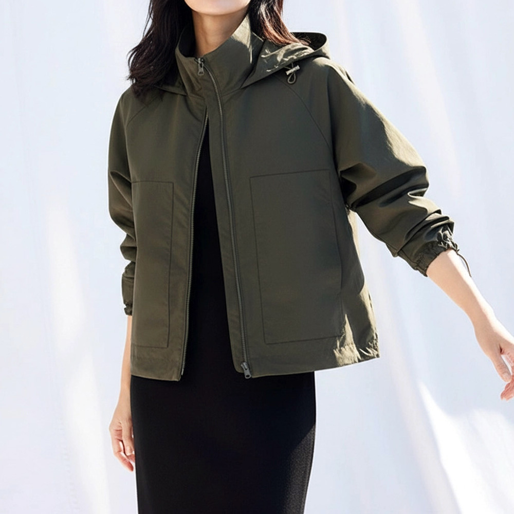 「第一織物」 ポリエステルタフタ はっ水加工フーデッドブルゾン ジャケット ファッション PC6485