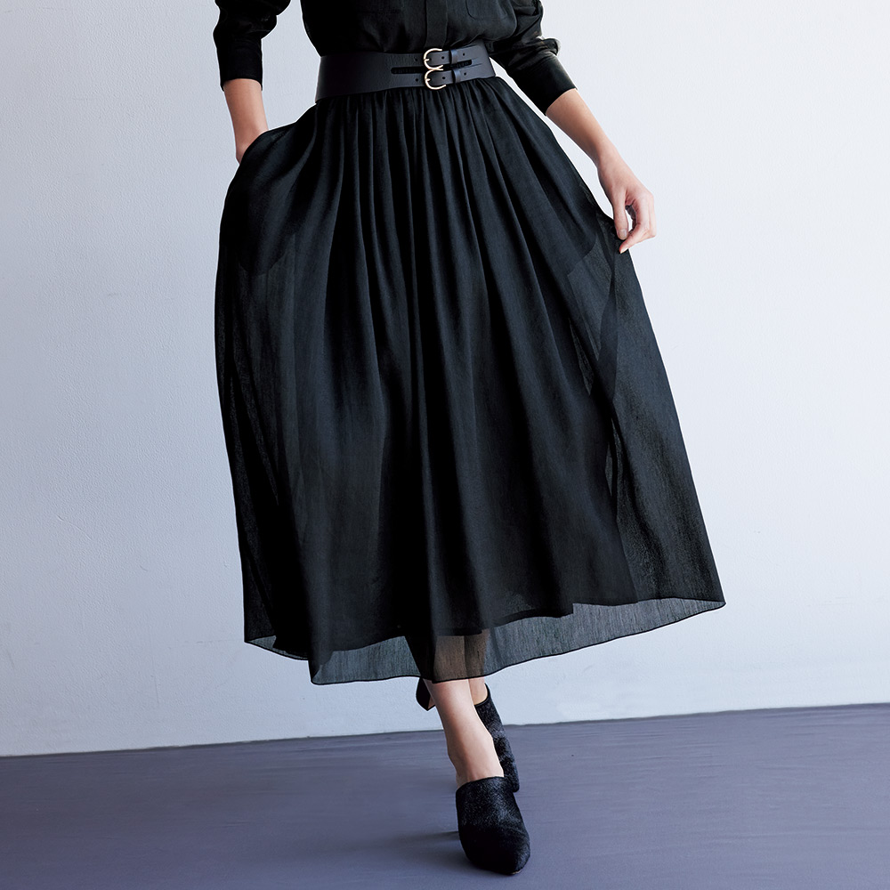 リネンシルクボイル ロングスカート スカート ファッション PC6491