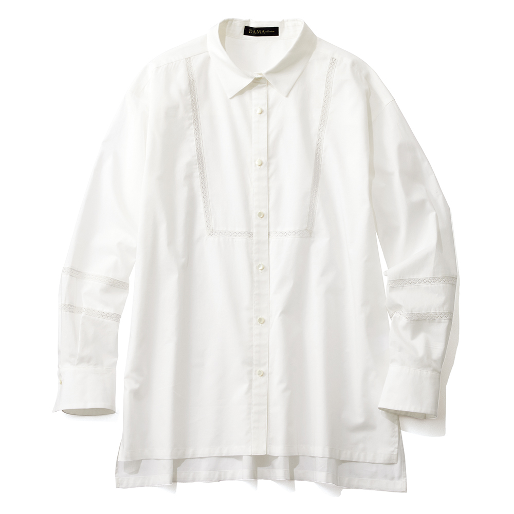 コットンローン トーションレース使いブラウス シャツ ブラウス ファッション PC6502