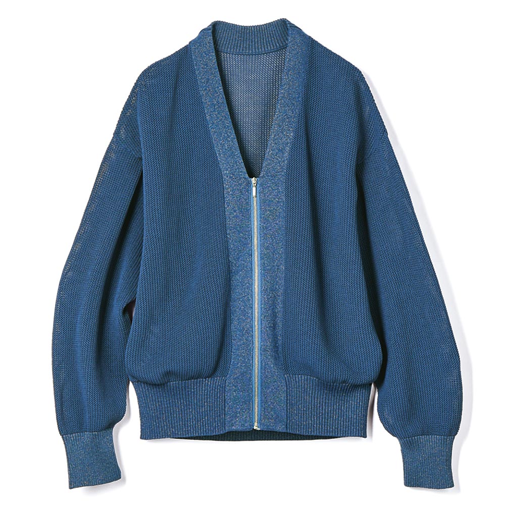 ラメ糸使い メッシュ編み カーディガン ニットカーディガン ニット セーター PC7136