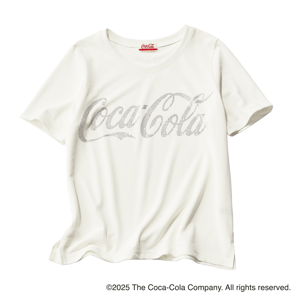 コカ・コーラ(R) ドライカノコ ラインストーン ロゴ Tシャツ プルオーバー シャツ ブラウス PC7173
