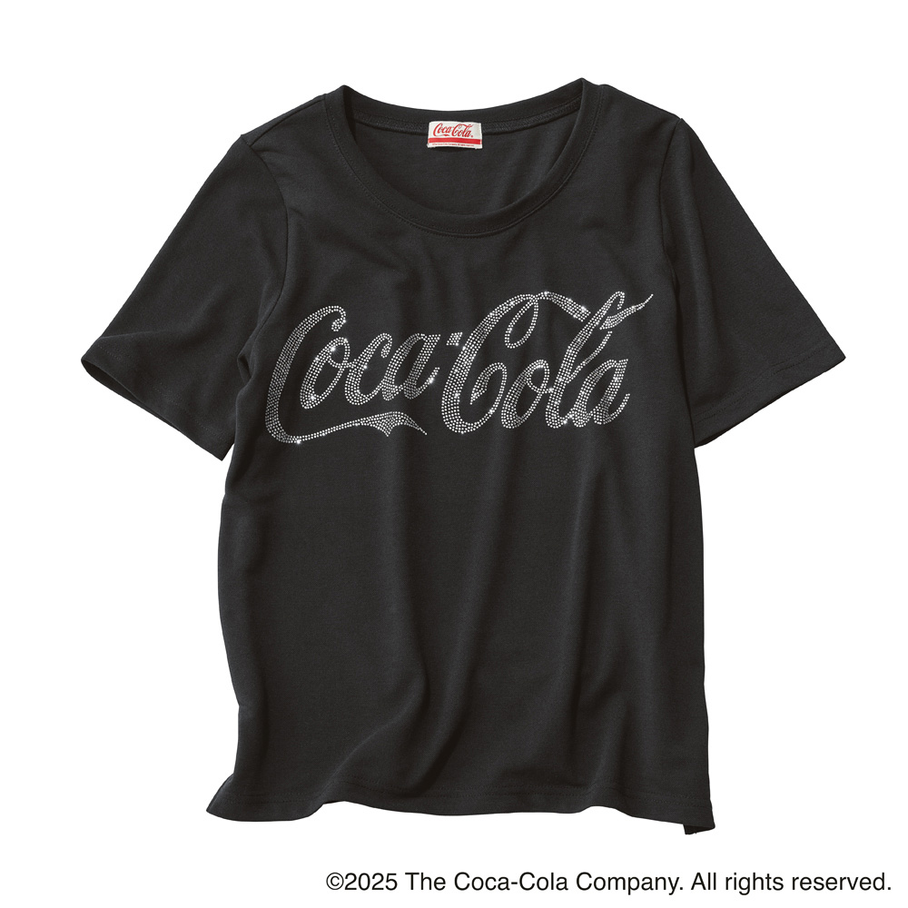 コカ・コーラ(R) ドライカノコ ラインストーン ロゴ Tシャツ プルオーバー シャツ ブラウス PC7173