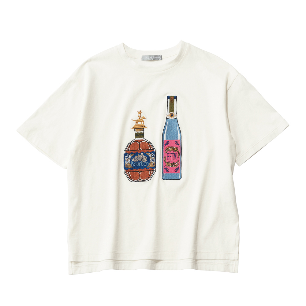 ボトル刺しゅう Tシャツ Tシャツ カットソー PC7175