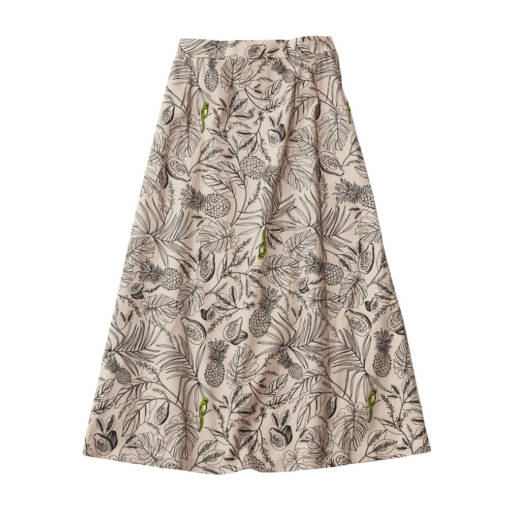 コットンリネン トロピカルプリント スカート プリント 柄スカート スカート PC7190
