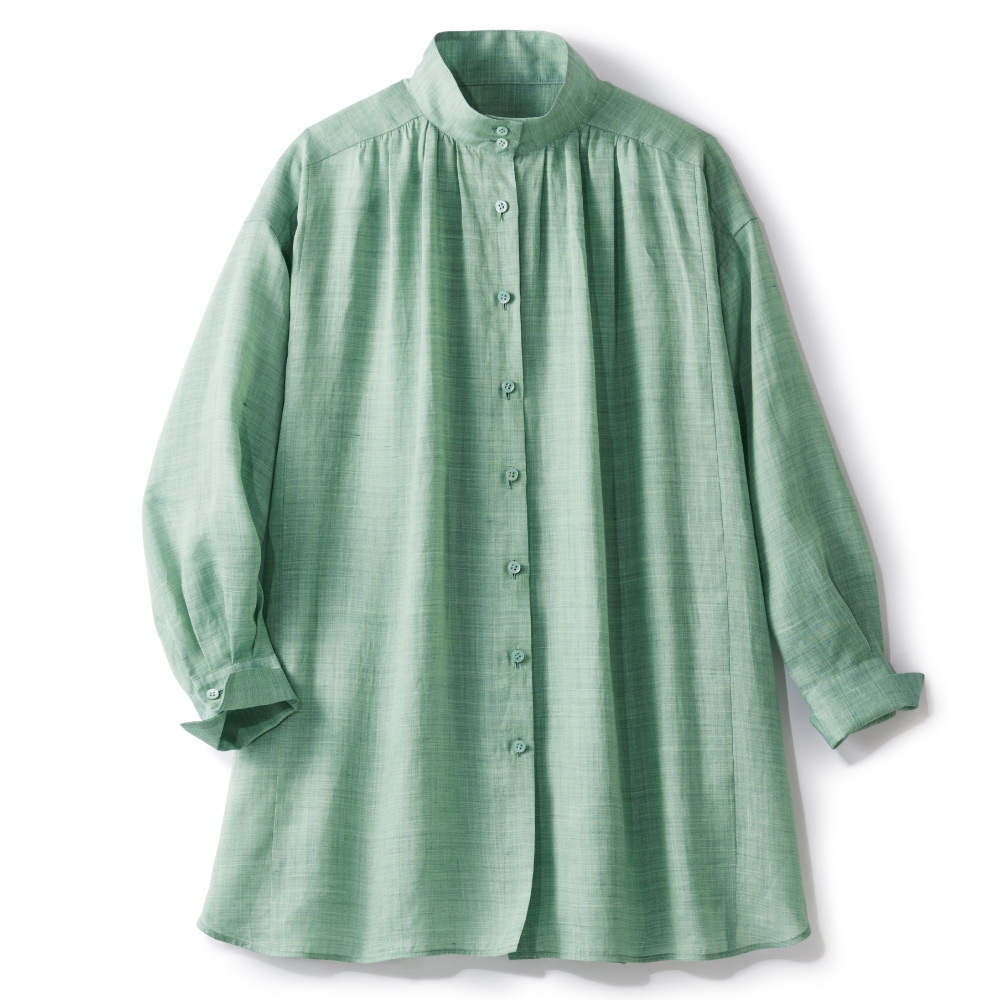 「NIKKE」ラミーシフォン スタンドカラーギャザーシャツ シャツ ブラウス PC7223