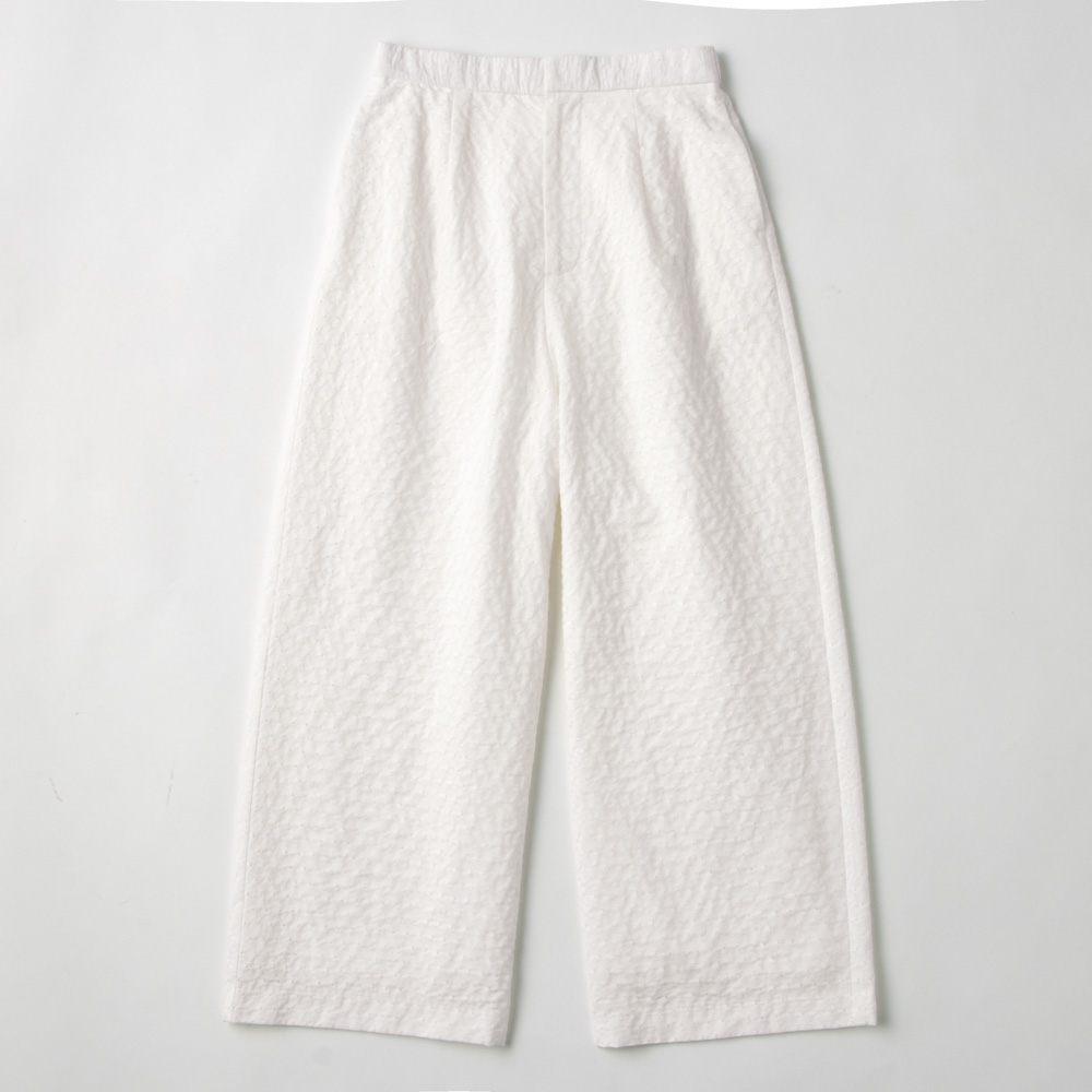 総刺しゅう セミワイドパンツ パンツ ファッション PC7426