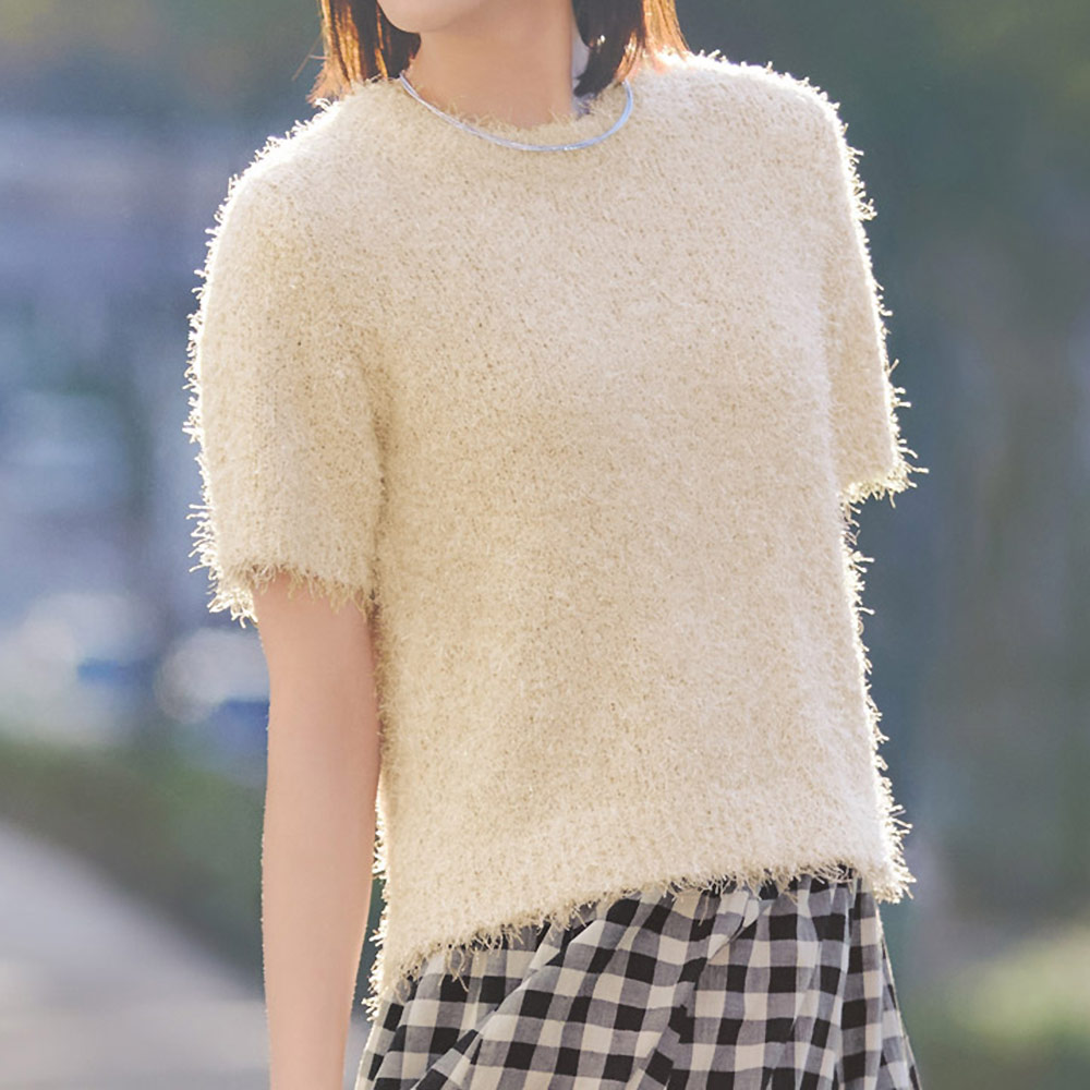 スパークルフェザー ニットプルオーバー サマーニット ニット セーター PC7031