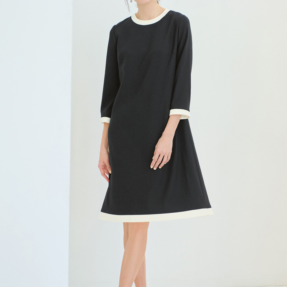 ダブルクロスバックリボン バイカラーワンピース フォーマルワンピース ワンピース PC7047