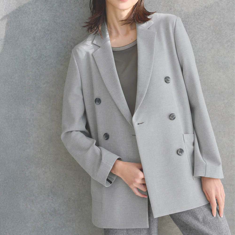 2ウェイストレッチ ダブルジャケット ショートジャケット ジャケット PC7048