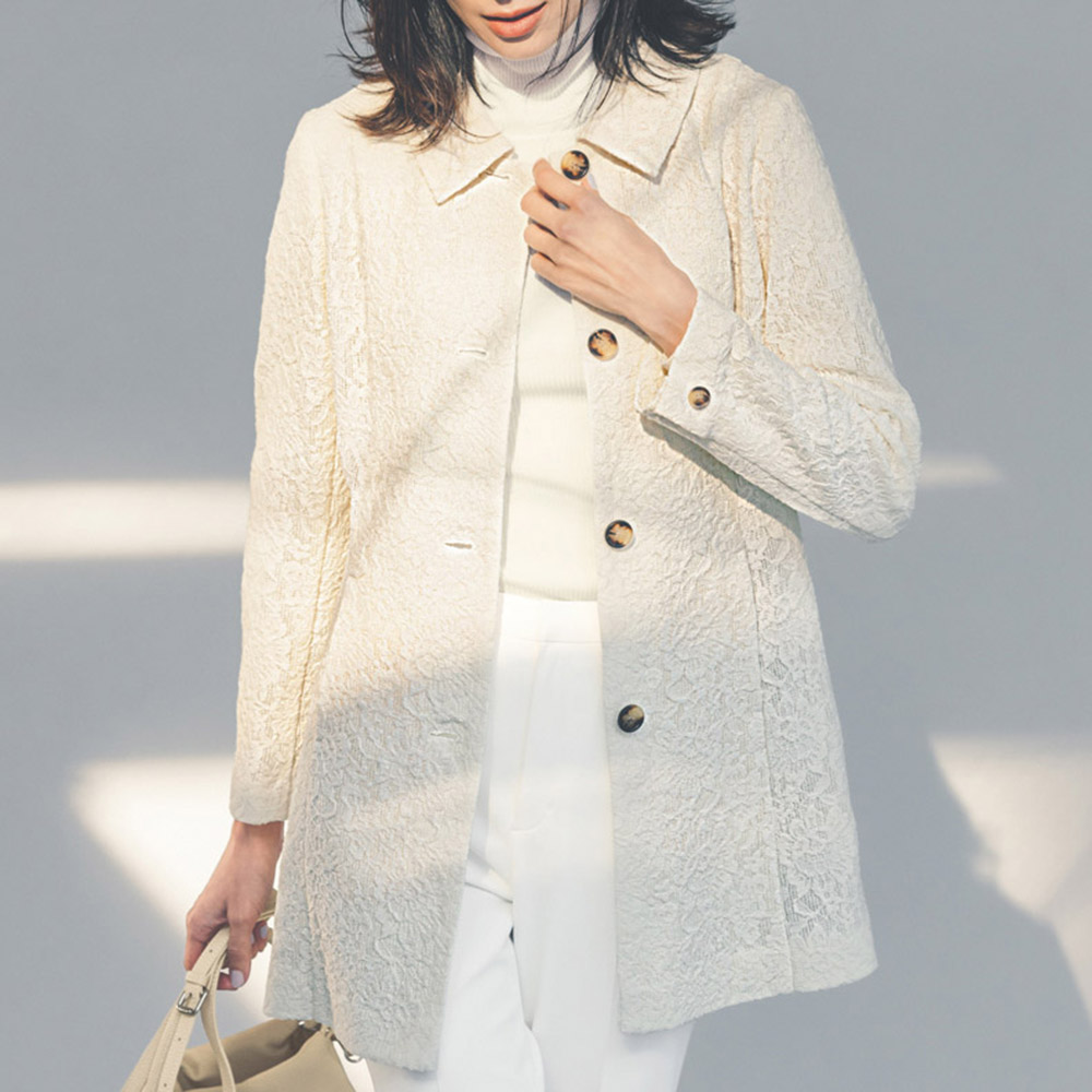 ボンディングレース ステンカラーコート ショートコート ハーフコート コート PC7049