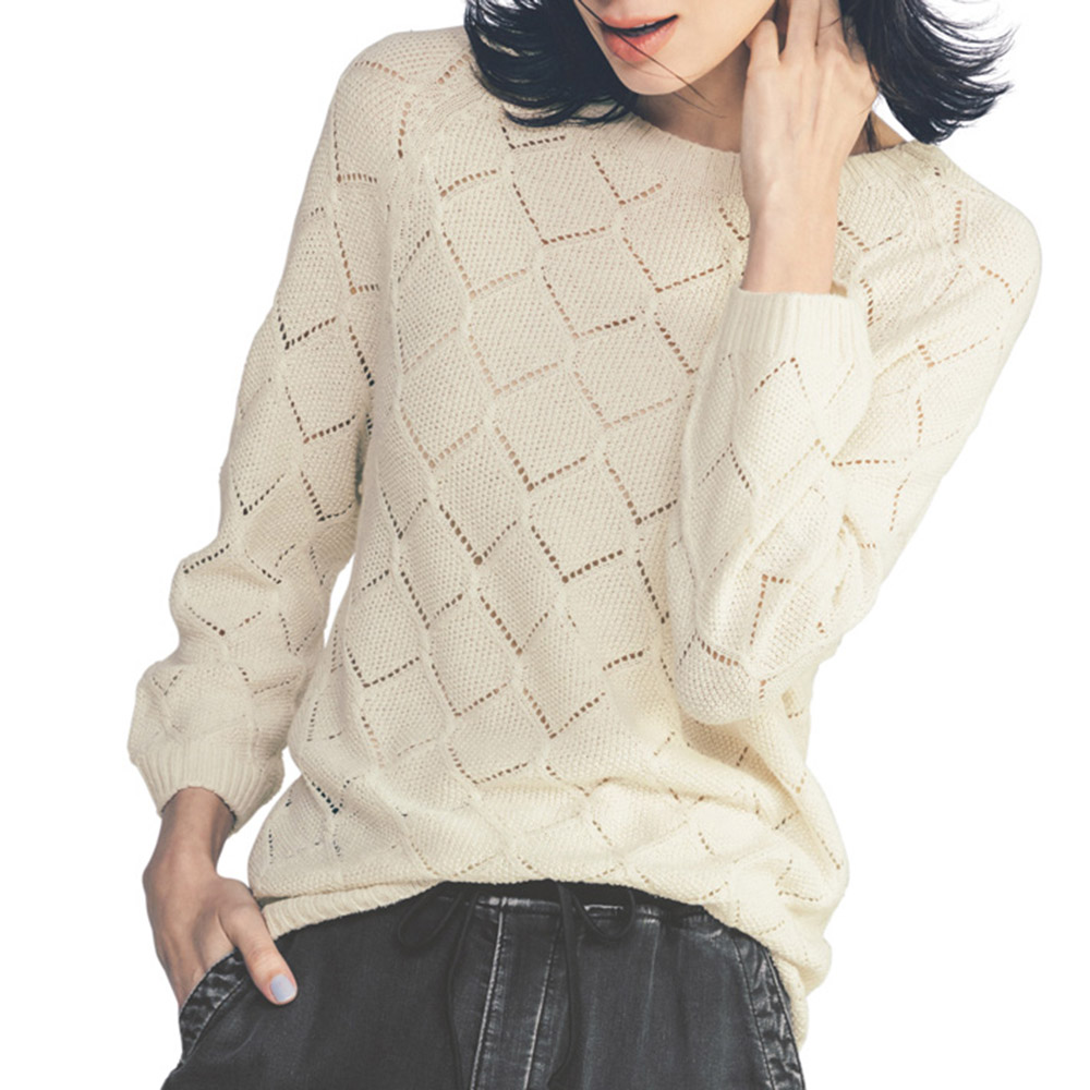 ホールガーメント（R） シルク透かし編みプルオーバー（日本製） ニットセーター ニット セーター PC7056