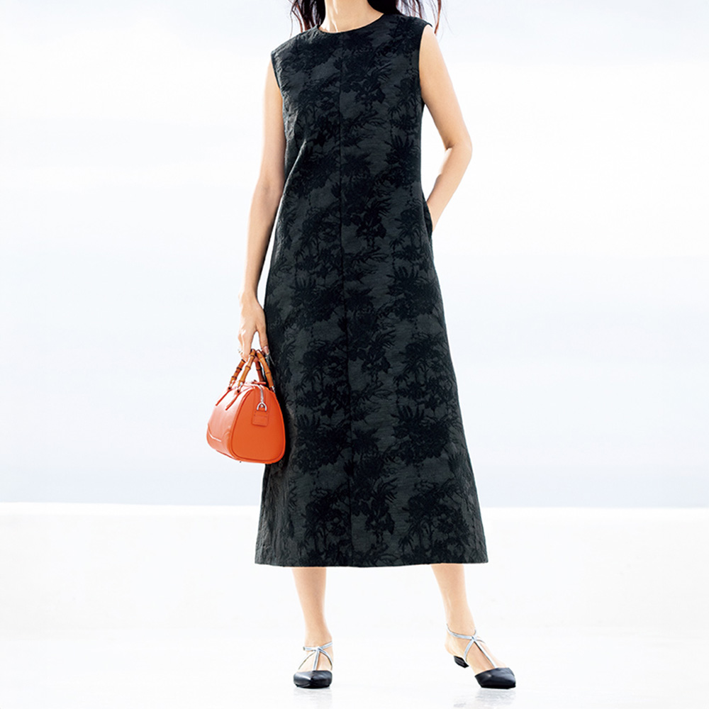 イタリア素材 ボタニカル ジャカード ワンピース マキシワンピース ロングワンピース ワンピース PC7072