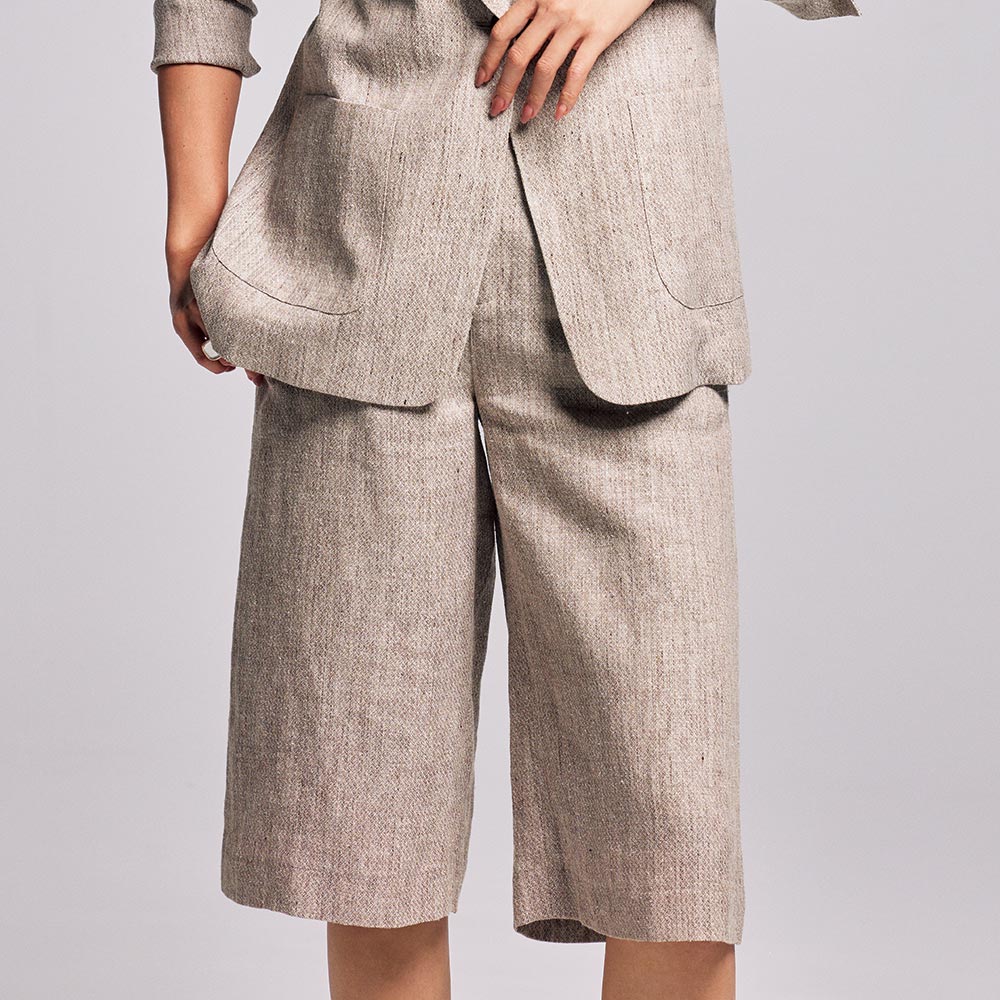 リネンシルク シャンブレー ハーフパンツ ハーフパンツ ショートパンツ パンツ PC7084