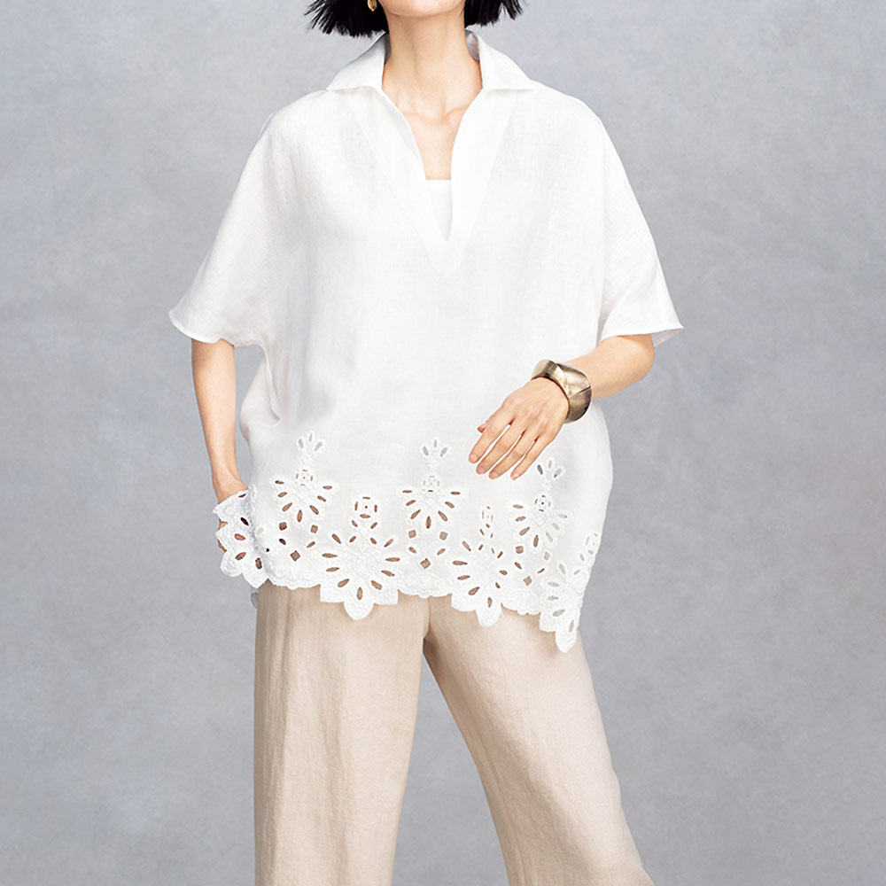 カットワークレース チュニック 半袖 ノースリーブチュニック チュニック PC7104