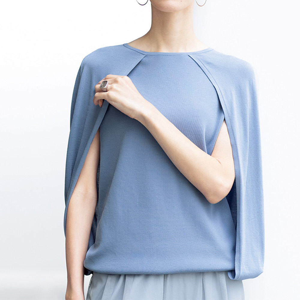 ケープ風デザイン コクーン プルオーバー プルオーバー シャツ ブラウス PC7114