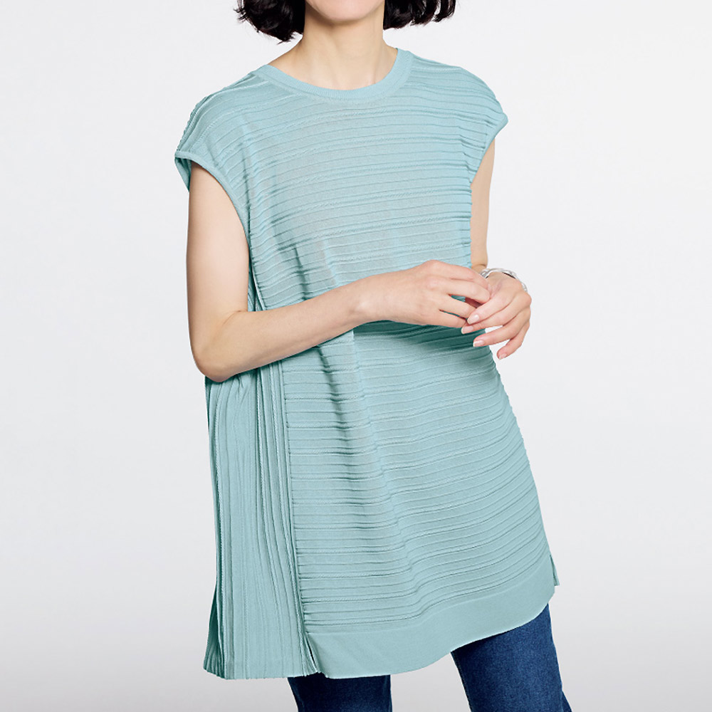 コットン混 ニットチュニック サマーニット ニット セーター PC7211