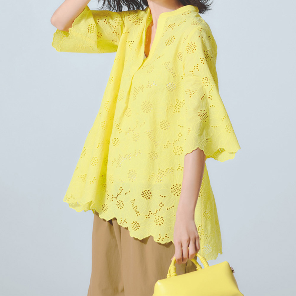 フラワー カットワークレース チュニック 半袖 ノースリーブチュニック チュニック PC7227