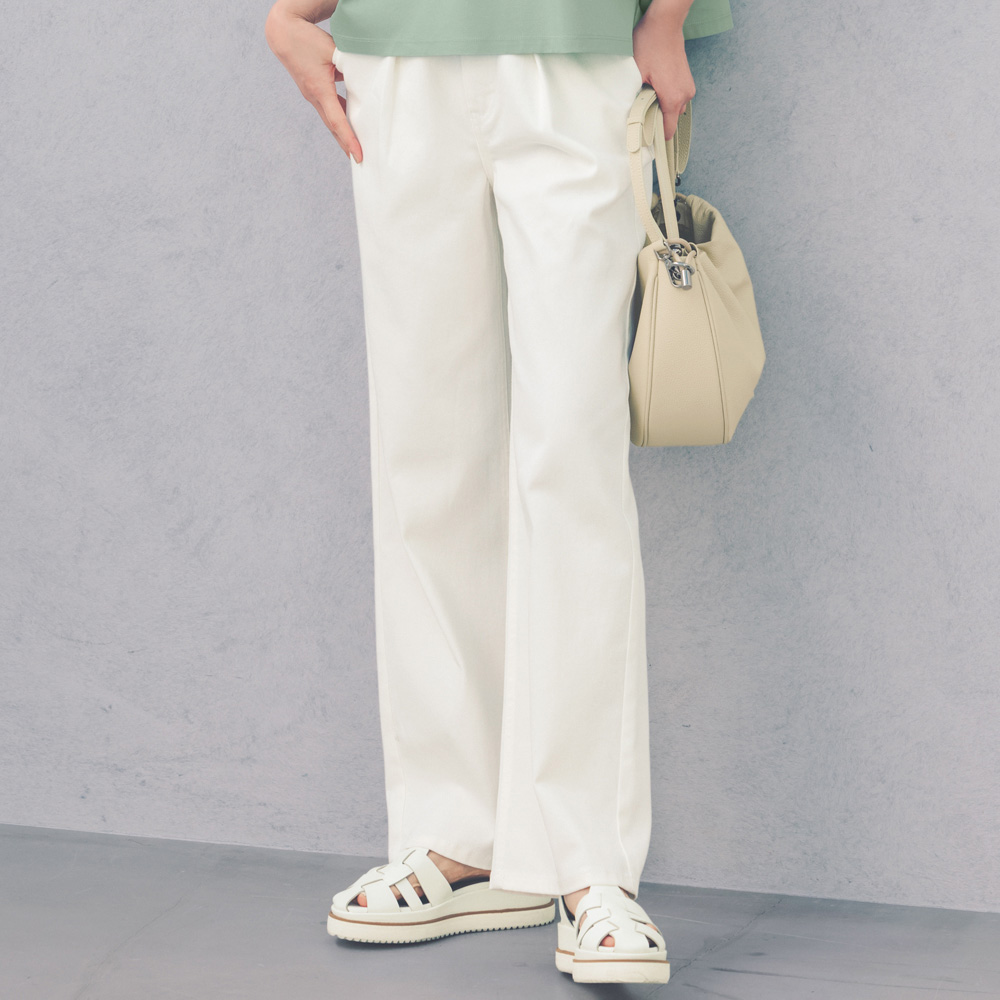 gram blue/グラムブルー テフロン加工 セミワイド カラーデニムパンツ ワイドパンツ パンツ PC7238